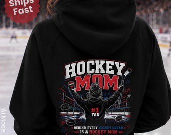 Hoodie met hockeymoeder | Achter elke hockeydroom | Fankleding hockeymoeder | Sweatshirt cadeau voor moeder | Team-moedershirt | Cadeautrui voor moeder