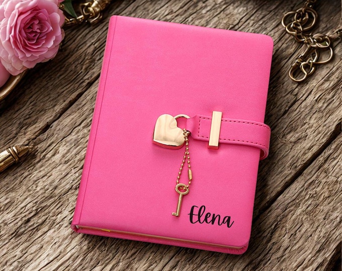 Personalized Diary For Girls. Leather Journal With Lock And Key, Secret Notebook For Journaling, Graduation Gifts For Girls With Gift Box.