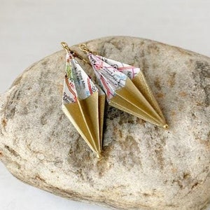 The Marjorie // Origami Diamond Travel Atlas Map Earrings