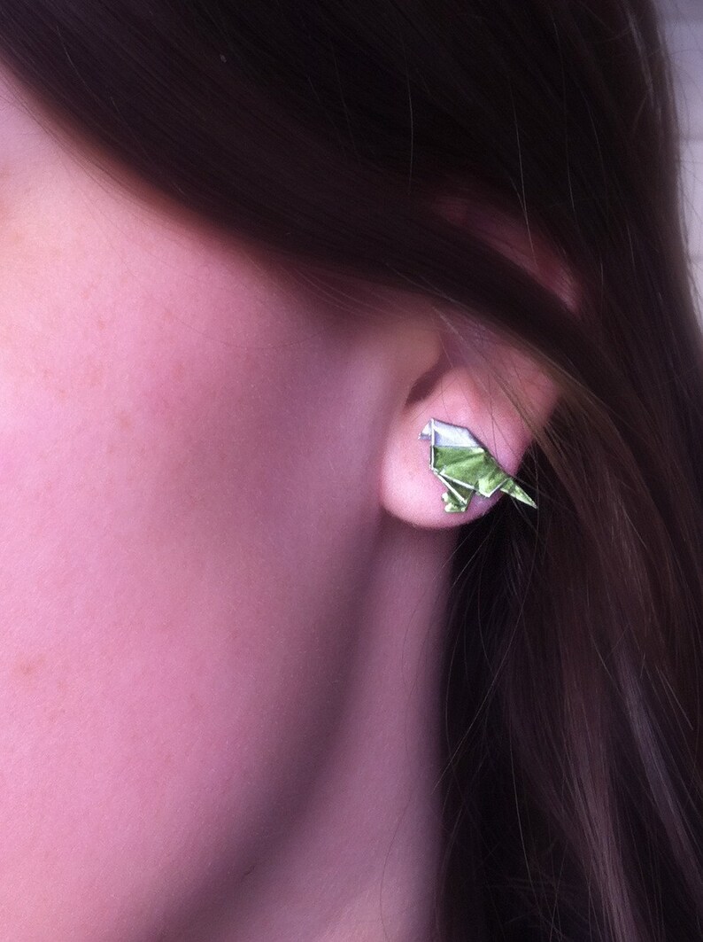 Literary Origami Bird Post Earrings Etsy