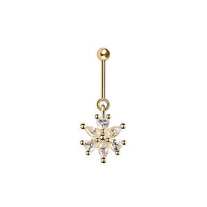 Flower Marquise Vertical Helix Earring Stud - 316L Surgical Steel -Helix Piercing- Cartilage Stud,Vertical Helix,Tragus Helix Dangle Earring