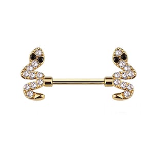 Snake Nipple Ring - Nipple Barbell - Nipple Jewelry - Nipple Piercing - Sexy Body Jewelry- Barbell Piercing
