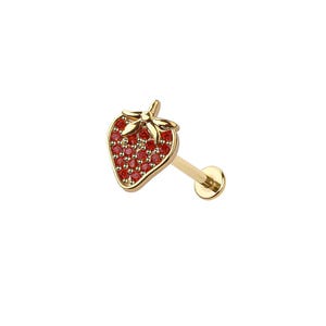 Piercing para labio sin rosca con microfresa de acero quirúrgico 316L, con presión y parte trasera plana. Ideal para cartílago, hélix, trago y labio.