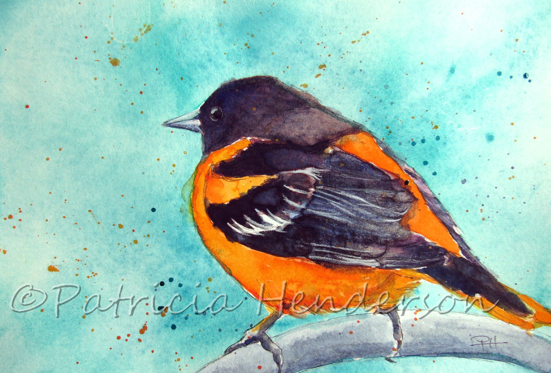 Watercolor And Ink Bird