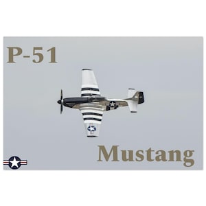 P-51 Mustang WWII Poster - Stunning Semi-Glossy Aviation Art for Enthusiasts