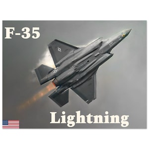 F-35 Lightning II Poster – Stealth Fighter Jet Wall Art, Aviation Decor, Pilot Gift, Military Aircraft Print, Modern Warplane Artwork