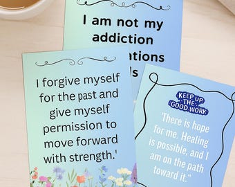 Affirmation Cards for Addiction Recovery, Self-Help Healing (Digital Download)