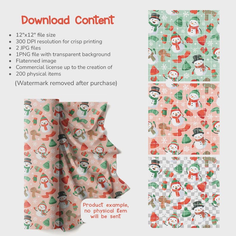 Cheerful Snowman Seamless Pattern: Festive Winter Design (digital ...