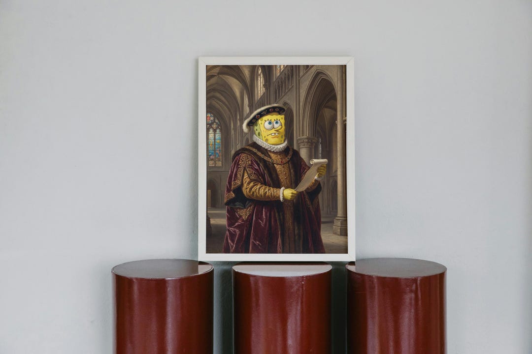 Spongebob the Noble | Renaissance Grand Portrait Poster - Etsy