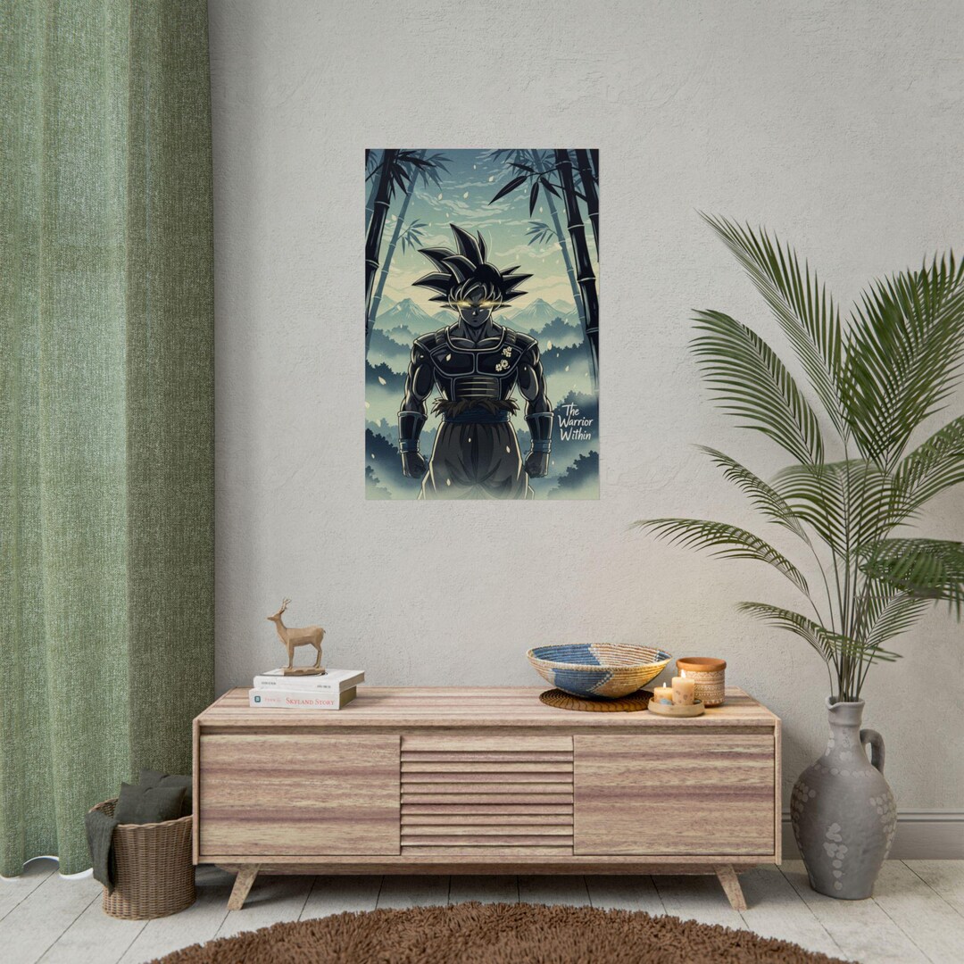 Goku Ukiyo-e Anime Poster | Dragon Ball Japanese Woodblock Style Wall ...