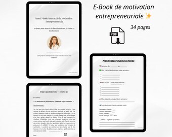 Interaktives E-Book zur Unternehmermotivation + wöchentlicher Geschäftsplaner – Französisch