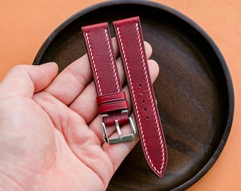 Handmade Buttero Leather Watch Strap - Custom Sizes