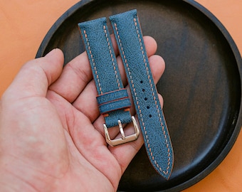 waxed Leather Watch Strap , Sizes 24mm 23mm 22mm 21mm 20mm 19mm 18mm