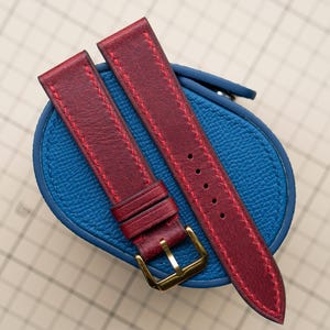 Handgjort rött pull-up vaxat läderarmband - anpassade storlekar
