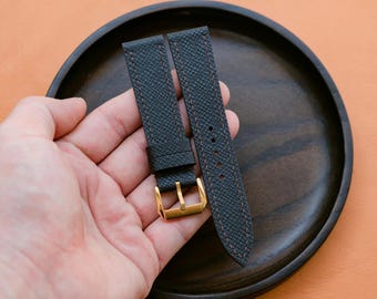 Handmade Taiga Leather Watch Strap –  Sizes 24mm 23mm 22mm 21mm 20mm 19mm 18mm
