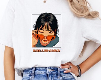 Rise and Grind T-shirt: Retro Anime Coffee Lover Tee