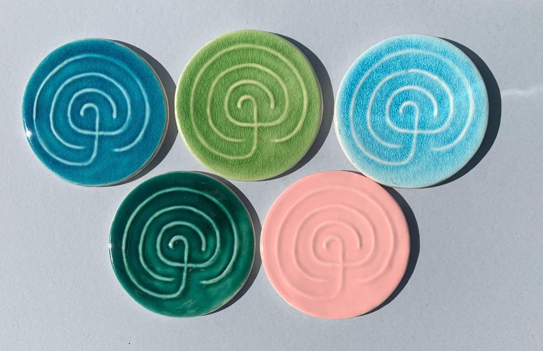 Palm / Finger Labyrinth Meditation Mindfulness Handmade Pottery - Etsy