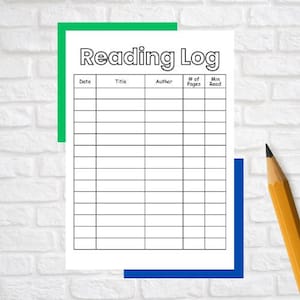Kids Reading Log, Simple Kids Reading Log, Kids Reading Log Printout, Kids Reading Tracker Sheet