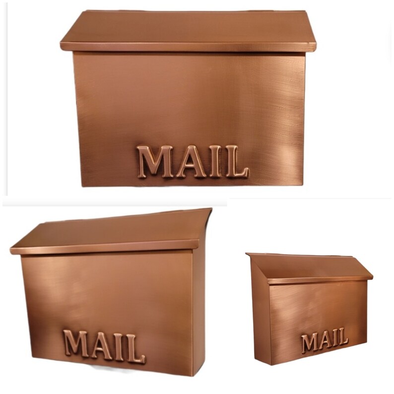 Large Flush Mount Copper Mailbox Wall Mount Mailbox Solid Etsy