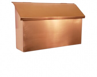 Handmade Brushed Copper Mailbox, Flush Mount Design