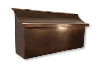 Flash Mount Copper Mailbox Patina  copper mailbox house numbers Solid copper mailbox Brushed copper mailbox