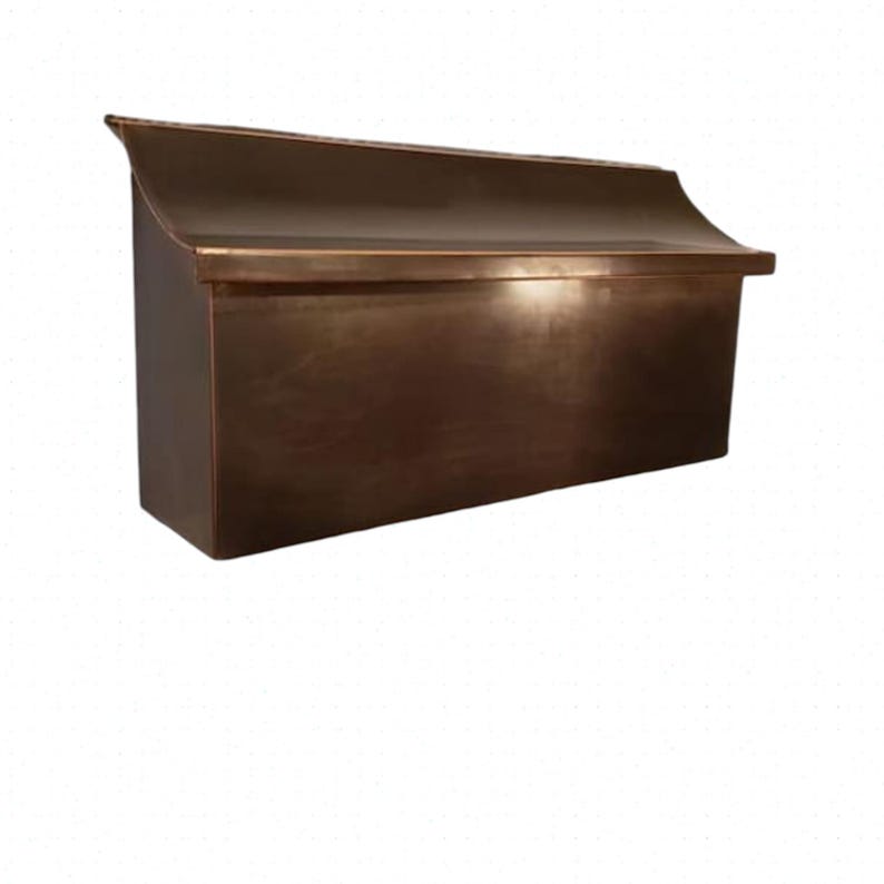 Flash Mount Copper Mailbox Patina copper mailbox house numbers Solid copper mailbox Brushed copper mailbox
