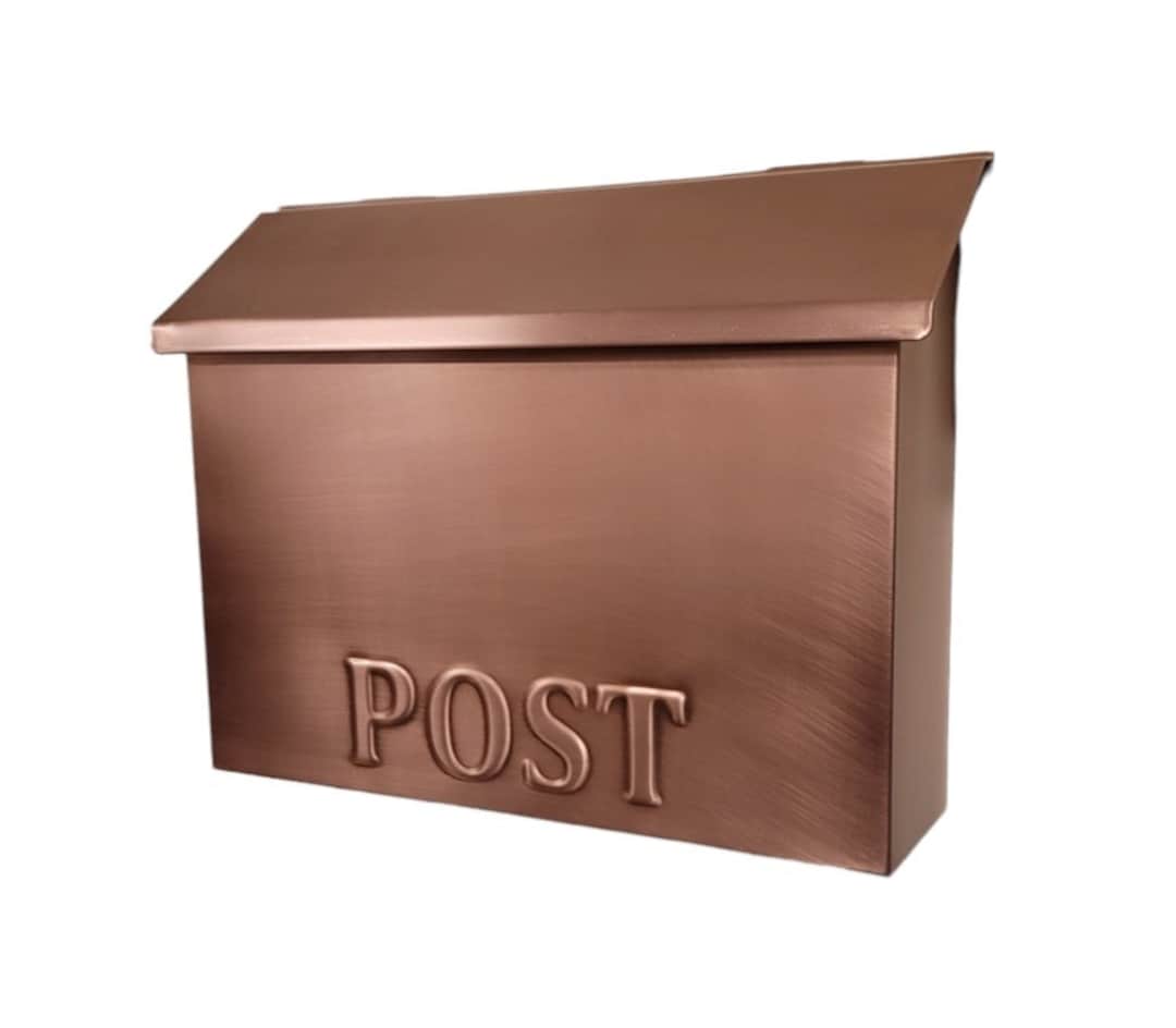 Large Flush Mount Copper Mailbox Wall Mount Mailbox Solid Etsy