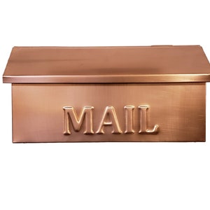 Wall Mount Copper Mailbox Solid copper mailbox Embossed copper mailbox Hand crafted Embossed mailbox
