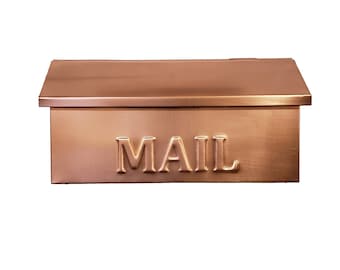 Wall Mount Copper Mailbox Solid copper mailbox Embossed copper mailbox Hand crafted Embossed mailbox