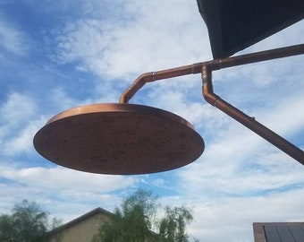 12” Copper Rain Shower Head – Unlacquered Solid Copper | Handmade Bathroom Fixture | Spa-Style Rainfall | Patina Over Time