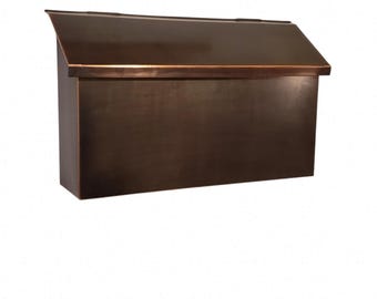 Handmade Patina Copper Mailbox, Flush Mount, Magazine Size