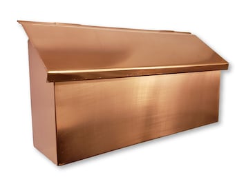 Handmade Copper Wall Mount Mailbox, Brushed Finish