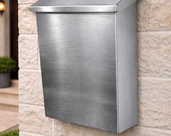 Large  Flush Mount vertical Brushed Stainless steel Mailbox