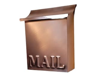 Flush Mount  Copper Mailbox with  embossed word “Mail"