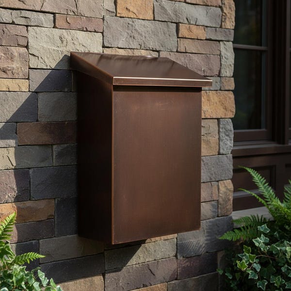 Large  Flush Mount vertical Copper Mailbox Stainless steel mailbox