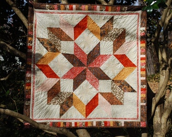 Carpenter's Star in Autumn colors wall or lap quilt made to order