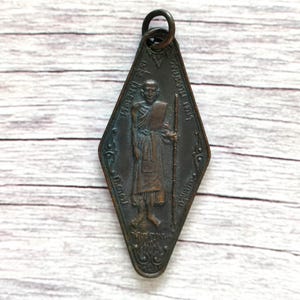 Luang Pu Suk Amulet Vintage Buddha pendant, Authentic Thai talisman, Buddhist protection charm, old lucky Thai amulet
