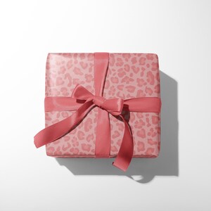 Pink Leopard Print Gift Wrap, Party Wrapping Paper image 8