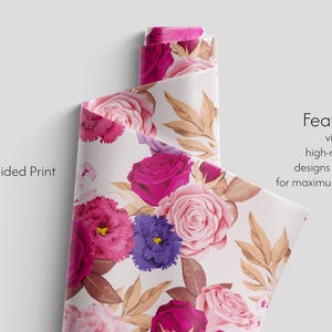 Floral Botanical Gift Wrap, Vibrant Flower Wrapping Paper image 3