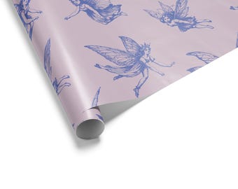 Whimsical Fairy Wrapping Paper: Vintage Style Gift Wrap, Eco-Friendly