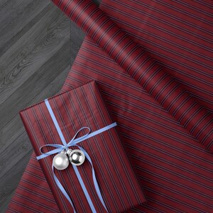 Luxury Burgundy Gift Wrap, Elegant Holiday Paper, Moody Christmas Wrapping