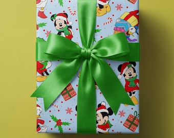 Papel de regalo navideño clásico de ratón