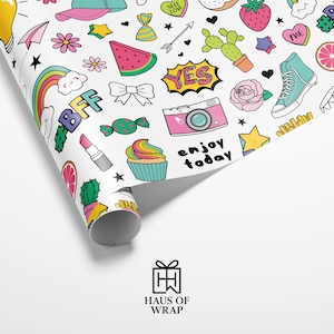 Fun Doodle Wrapping Paper, Colorful Fine Art Paper