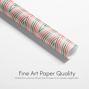 Modern Holiday Wrapping Paper | Red, Green, and Pink Zig Zag Christmas Gift Wrap image 3