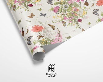 Floral Schmetterling Geschenkverpackungen, elegantes Fine Art Papier, Geburtstag, Urlaub