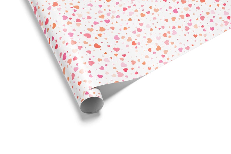 Heart Print Wrapping Paper | Matte or Glossy 90gsm Art Paper image 2