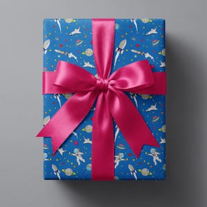 Space Adventure Wrapping Paper: Rocket Design, Kids Birthday Gift Wrap