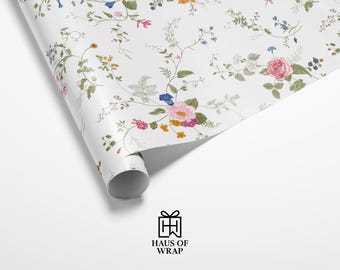 Blumiges Geschenkpapier - elegante helle Farben, festliche Verpackung