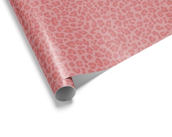 Pink Leopard Print Gift Wrap, Party Wrapping Paper
