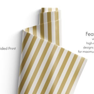 Gold gestreiftes Geschenkpapier, minimalistische Geschenkverpackung, 90gsm Fine Art Papier Bild 4